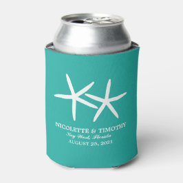Zwei magere Starfish | Aquamarine Hochzeit Dosenkühler
