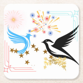 Zwei majestätische Vögel Rechteckiger Pappuntersetzer