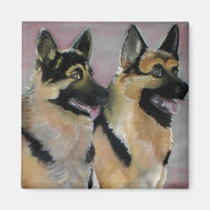 Zwei Majestic K9 German Shepherry Breed Canine Magnet