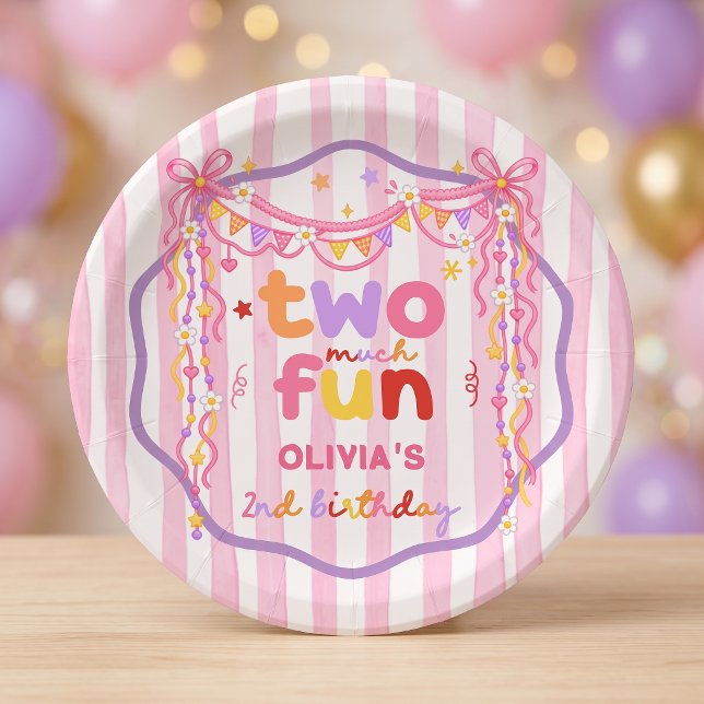 Zwei Mal Spaß Mädchen Geburtstag Papier Teller (Von Creator hochgeladen)