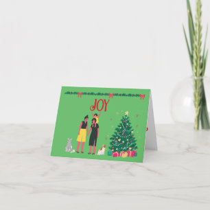 ZWEI MAMAS MIT DAUGHTER CHRISTMAS-KARTE KARTE