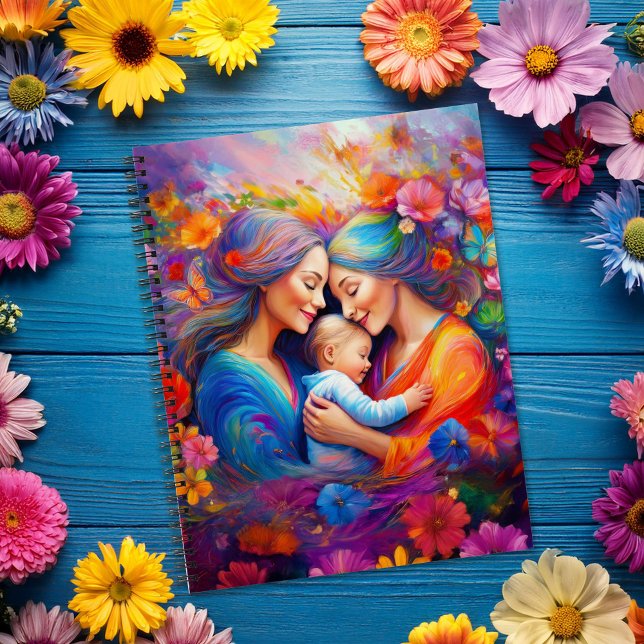 Zwei Mamas mit dem Baby Notizbuch (Von Creator hochgeladen)