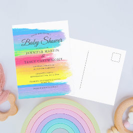 Zwei Mamas Regenbogen Schöne Lesbian Babydusche Einladungspostkarte