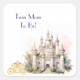 Zwei Mamas zum Schloss Quadratischer Aufkleber