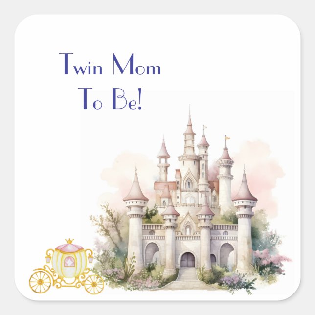 Zwei Mamas zum Schloss Quadratischer Aufkleber (Vorderseite)