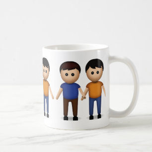 Zwei Männer, die Hände Emoji halten Tasse