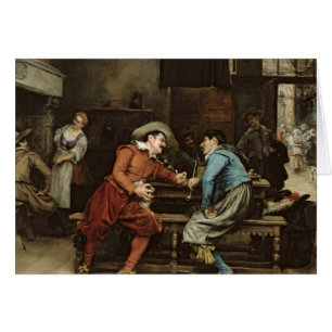 Zwei Männer, die in einer Taverne sprechen