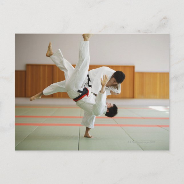 Zwei Männer im Judo-Match 3 Postkarte (Vorderseite)
