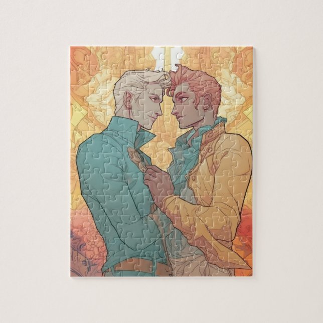 Zwei Männer in der Ardent Gay Liebe Puzzle (Vertikal)