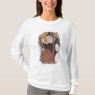 Zwei Männer und Frau hinter Markise, Detailschirm T-Shirt