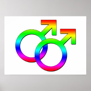 Zwei männliche Zeichen Poster