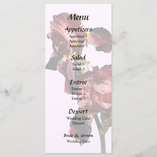 Zwei Maroon und Gelbe Ire Menükarte