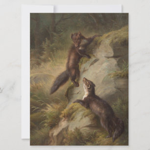 Zwei Martens in Woodland (Tierart) Karte