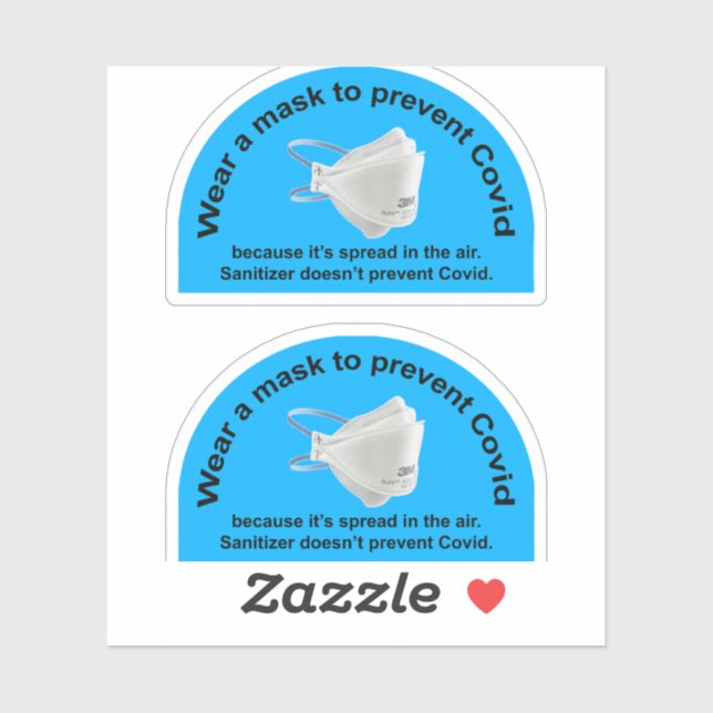 Zwei Masken anstelle von anitisierenden Vinyl-Aufk Aufkleber (Blatt)