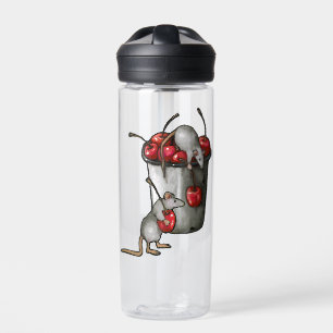 Zwei MÄUSE stehlen Kirschen, Eimer mit Kirschen Ku Trinkflasche