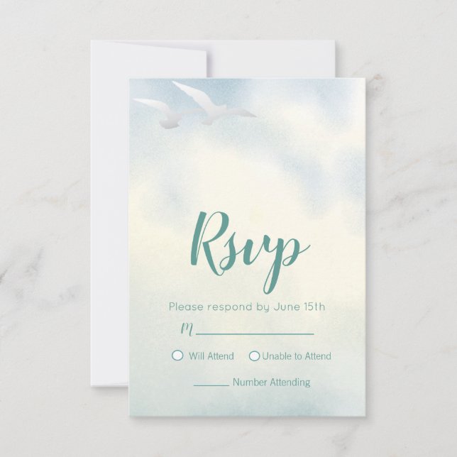 Zwei Meerbusen RSVP Karte (Vorderseite)