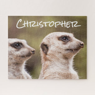 Zwei Meerkats Nah Personalisiert Puzzle