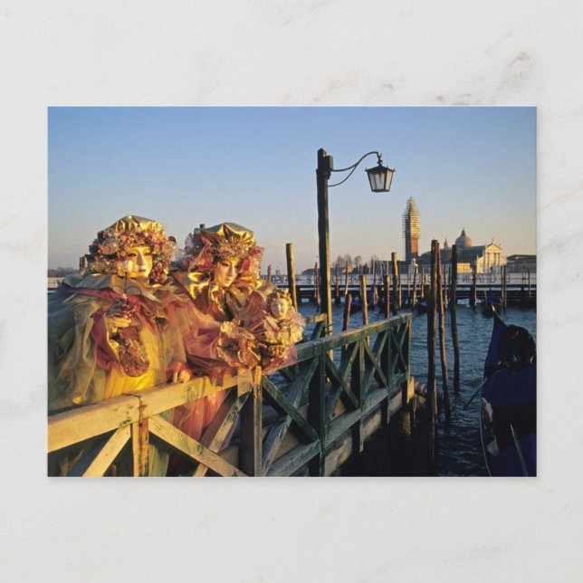 Zwei Menschen in Karnevalsmasken, Venedig (Italien Postkarte (Vorderseite)