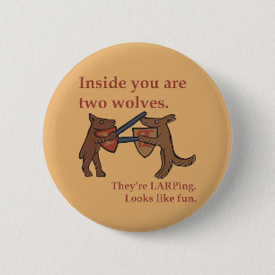 Zwei mittelalterliche Wolf-Tasten Button