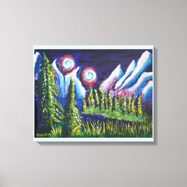 Zwei Mondberge Kunst Leinwanddruck (Vorderseite)