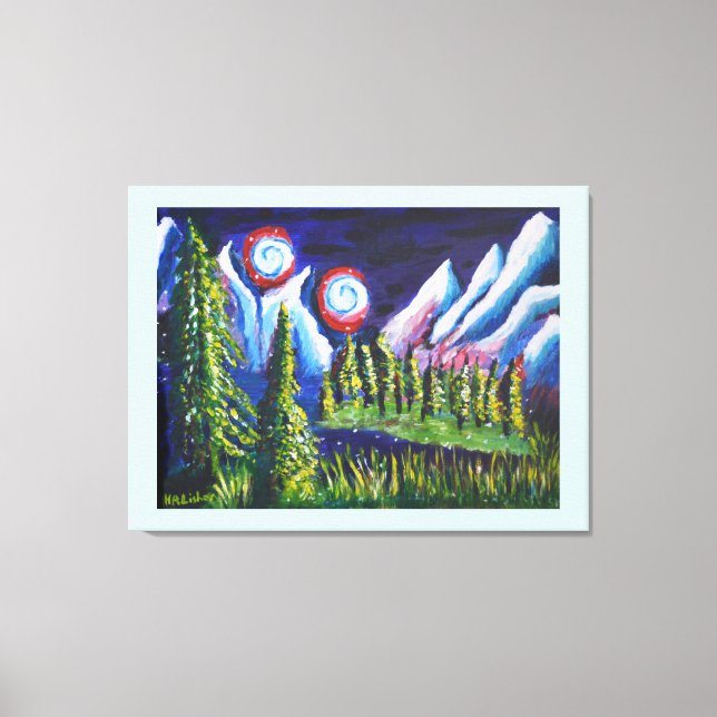 Zwei Mondberge Kunst Leinwanddruck (Vorderseite)