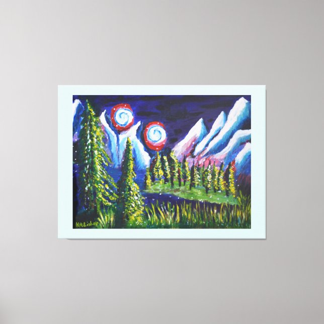 Zwei Mondberge Kunst Leinwanddruck (Vorderseite)
