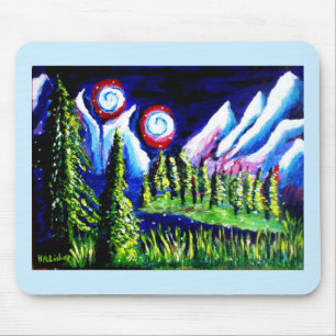 Zwei Mondberge Lisher art Mousepad