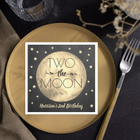 Zwei Monde zum 2. Geburtstag Napkins
