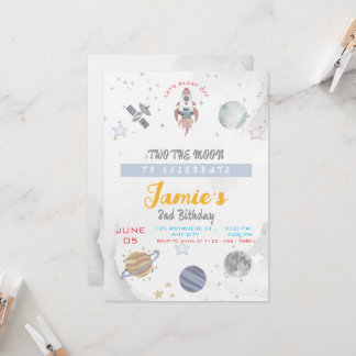 Zwei Mondfeiern am 2. Geburtstag Einladung