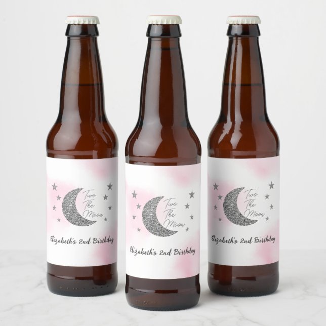 Zwei Moon 2. Geburtstag Bierflasche Etikett (Flaschen)