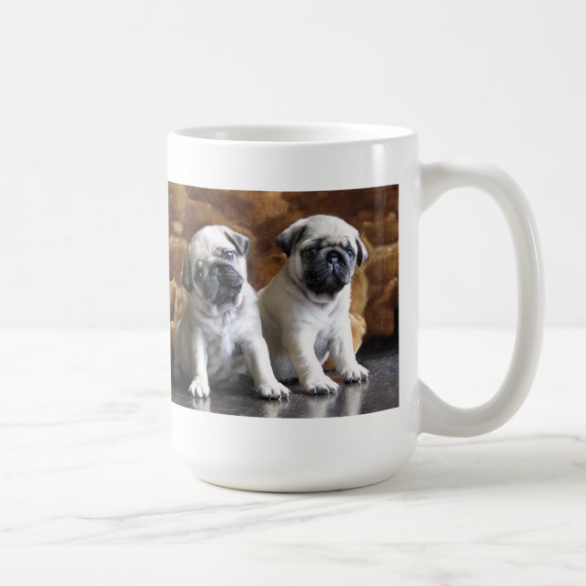 Zwei Mops-Tasse Kaffeetasse (Rechts)