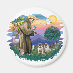 Zwei Möpsen (flach) Magnet