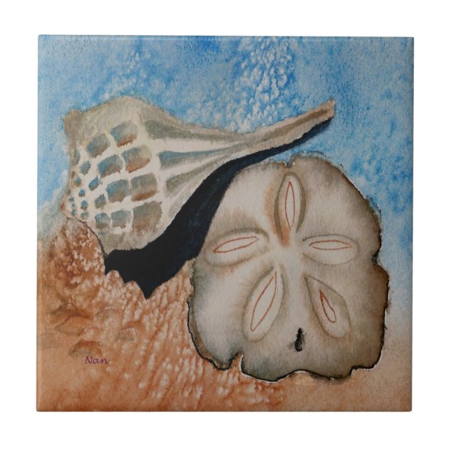 Zwei Muscheln vom Ocean Tile entfernt Fliese (Vorderseite)