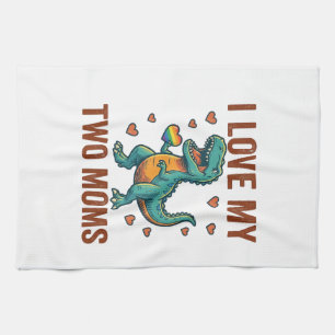 Zwei Mütter Stolz Dinosaurier Vektor T-Shirt Desig Geschirrtuch