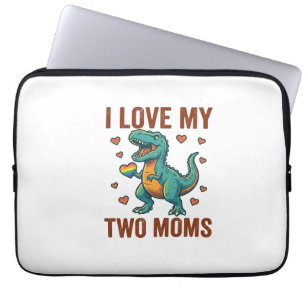 Zwei Mütter Stolz Dinosaurier Vektor T-Shirt Desig Laptopschutzhülle
