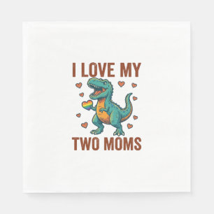 Zwei Mütter Stolz Dinosaurier Vektor T-Shirt Desig Serviette