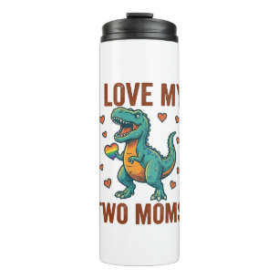 Zwei Mütter Stolz Dinosaurier Vektor T-Shirt Desig Thermosbecher