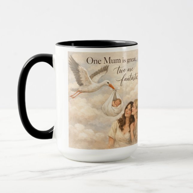 Zwei Mütter und die Liebe einer LGBTQ Tasse (Links)