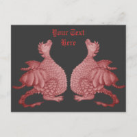 zwei mythische Fantasiewesen niedliche rote Drache