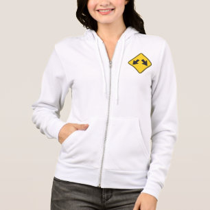 Zwei nach unten zeigende Pfeile Warnstraßenschild Hoodie