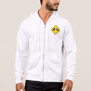Zwei nach unten zeigende Pfeile Warnstraßenschild Hoodie