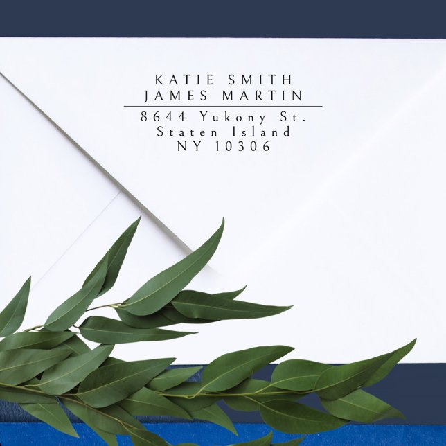 Zwei Nachnamen Moderne Rücksendeadresse Permastempel (Von Creator hochgeladen)