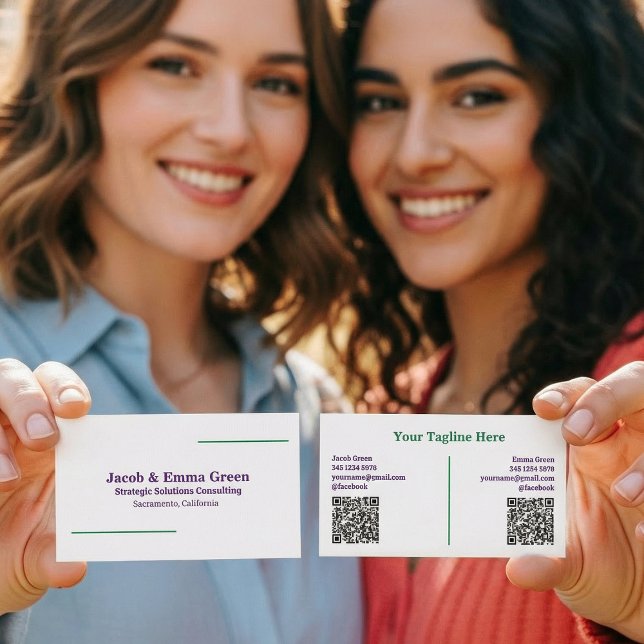 Zwei Namen benutzerdefinierte QR-Visitenkarte Visitenkarte (Two Names Custom QR Business Cards)