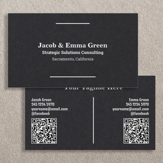 Zwei Namen benutzerdefinierte QR-Visitenkarte Visitenkarte (Two Names Custom QR Business Cards)