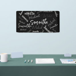 Zwei Namen, zwei Muster monogramm schwarz grau wei Banner