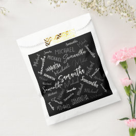 Zwei Namen, zwei Muster monogramm schwarz grau wei Geschenktütchen