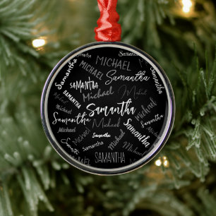 Zwei Namen, zwei Muster monogramm schwarz grau wei Ornament Aus Metall