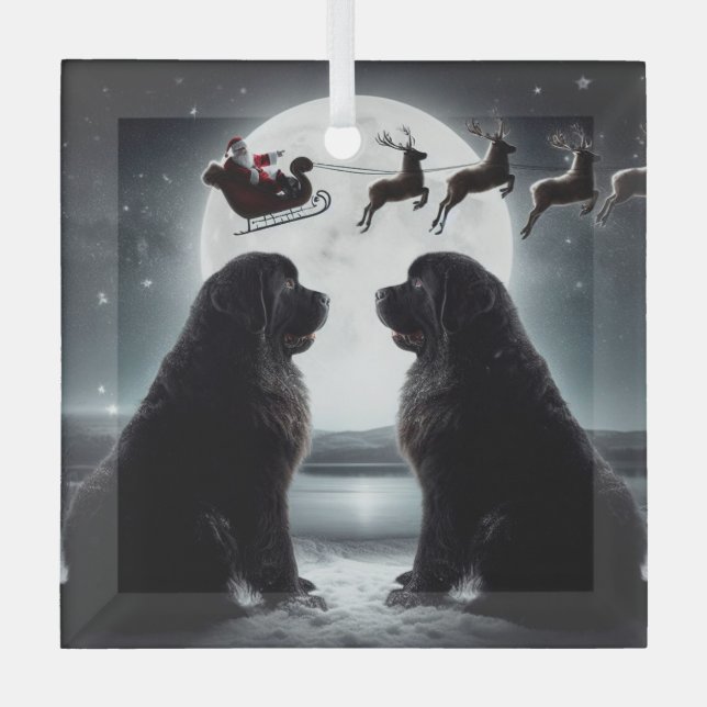 Zwei Neuheiten und der Weihnachtsmann auf dem Weg Ornament Aus Glas (Vorderseite)