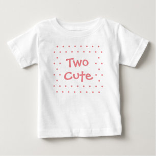 Zwei Niedliche 2. Geburtstags-Simple Dots Baby Gir T-shirt