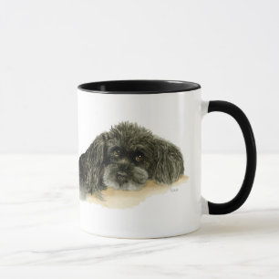 Zwei Niedliche Black Poodles Tasse
